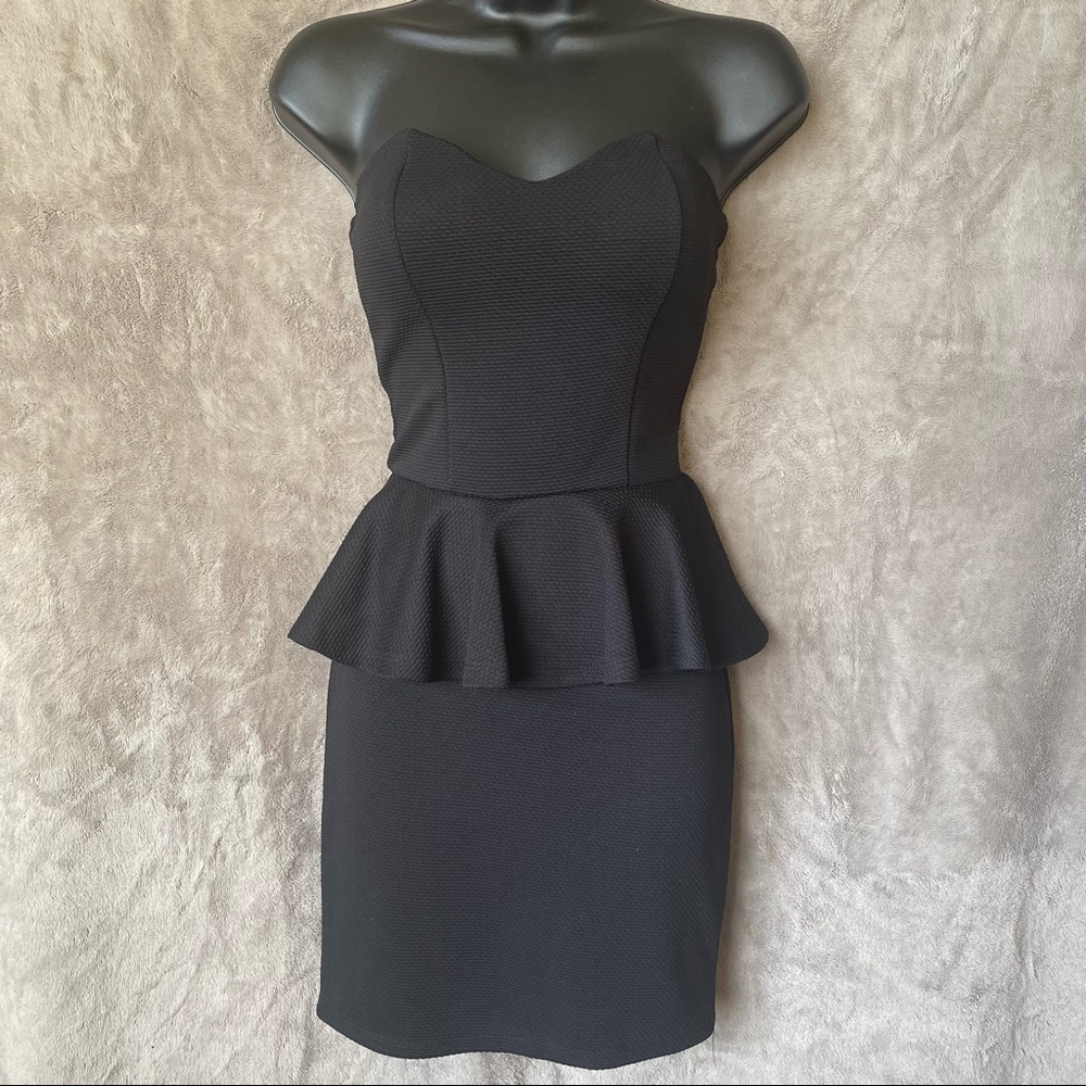 Black Peplum Mini Dress
